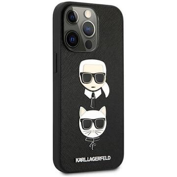 Husa Karl Lagerfeld Husa Saffiano Karl&amp;Choupette iPhone 13 Pro Max Negru