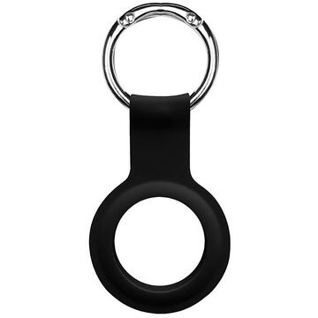 Devia AirTag Silicon Key Ring Black