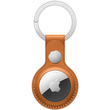 Apple AirTag Original Leather Key Ring Golden Brown