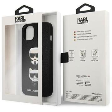 Husa Karl Lagerfeld Husa Saffiano Karl&amp;Choupette iPhone 13 Mini Negru