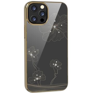 Husa Devia Husa Crystal Flora iPhone 13 Pro Gold (cristale)