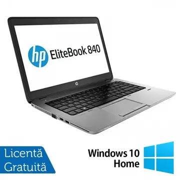 Laptop Refurbished Laptop HP Elitebook 840 G2, Intel Core i5-5300U 2.30GHz, 4GB DDR3, 500GB SATA, 14 Inch, Webcam + Windows 10 Home