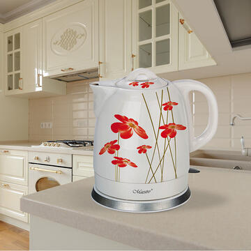 Fierbator Feel-Maestro MR-066-RED FLOWERS electric kettle 1.5 L 1200 W Red, White