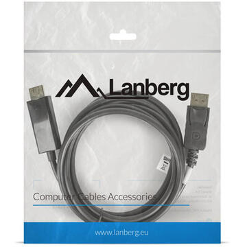 LANBERG CABLE DISPLAYPORT (M) -> HDMI 1.8M BLACK CA-DPHD-10CC-0018-BK