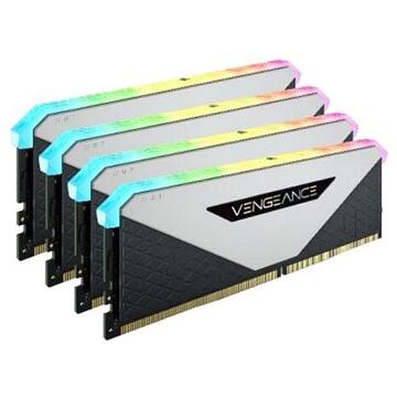 Memorie Corsair VENGEANCE® RGB RT 32GB (4 x 8GB) DDR4 DRAM 3200MHz C16 Memory Kit – White