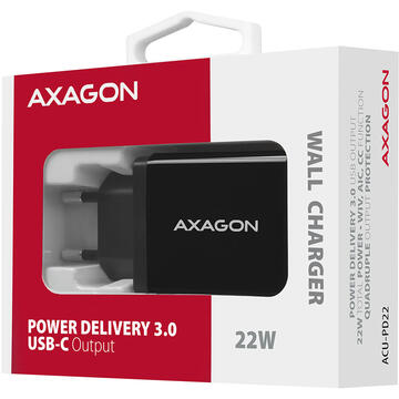 Incarcator de retea AXAGON ACU-PD22 1x USB-C 3A Black