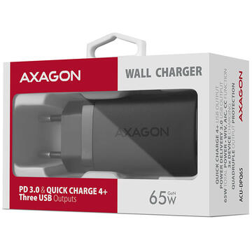 Incarcator de retea AXAGON ACU-DPQ65 1x USB 2x USB Type-C 4.4 A Black