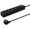 Prelungitor Elmak Power strip with anti-surge protection 5 outlets with ground wire, 3m Savio LZ-02