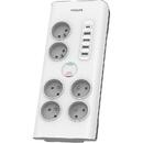 Prelungitor Philips Surge protector 6 sockets AC Fr 40W, 2
