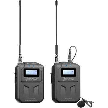 Sistem wireless UHF Boya BY-WM6S cu Microfon lavaliera Transmitator si Receiver