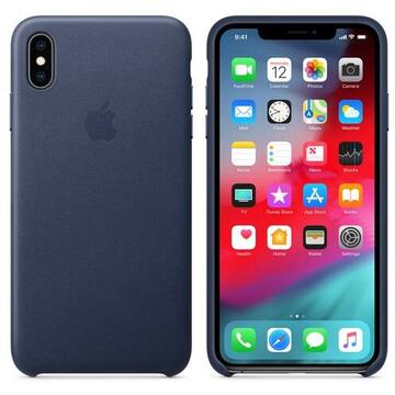 Husa Apple iPhone XS Max Leather cover midnight blue