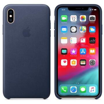 Husa Apple iPhone XS Max Leather cover midnight blue