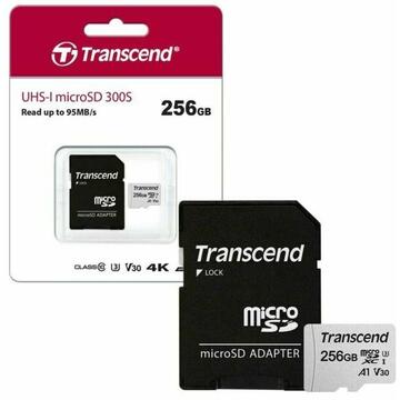 Card memorie Transcend 300S 256 GB microSDXC, memory card (UHS-I U3, Class 10, V30, A1)