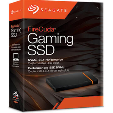 SSD Extern Seagate FireCuda Gaming 2TB USB-C USB3.2 Gen2x2, NVMe, RGB