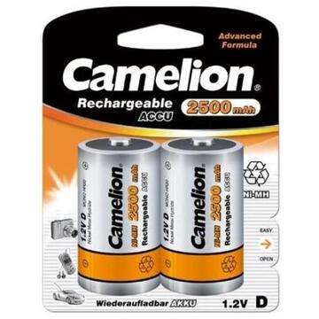 Camelion Rechargeable Batteries Ni-MH D size (R20), 2500 mAh, 2-pack
