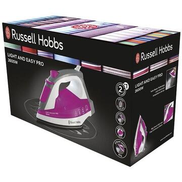 Fier de calcat Russell Hobbs Iron Light & Easy 23591-56 2600W Ceramic Alb/Roz