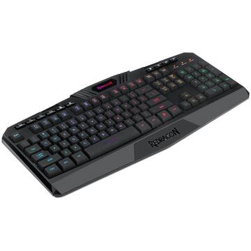 Tastatura Redragon Gaming Fara Fir Harpe Negru Iluminare RGB