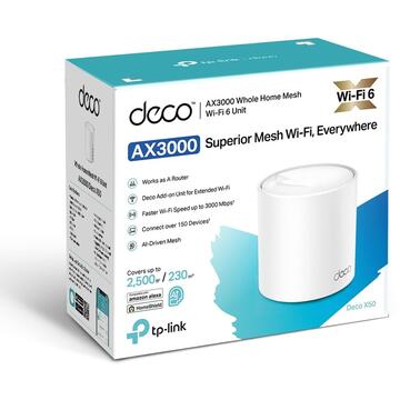 Router wireless TP-LINK Deco X50 - Wi-Fi system - 802.11a/b/g/n/ac/ax - Desktop