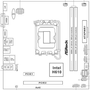 Placa de baza ASRock Intel H610 Micro ATX LGA1700 DDR4