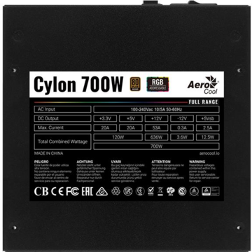 Sursa AeroCool Cylon 700W Iluminare RGB