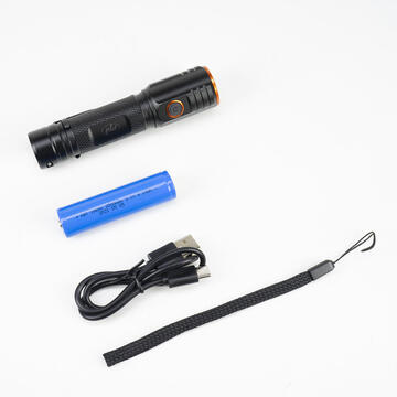 Lanterna PNI Adventure F650 cu LED 20W, 2000lm, din aluminiu, IPX6, acumulator inclus, incarcare prin USB tip C
