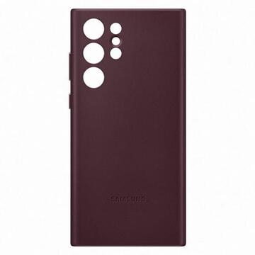 Leather Cover Samsung Galaxy S22 Ultra S908 Burgundy