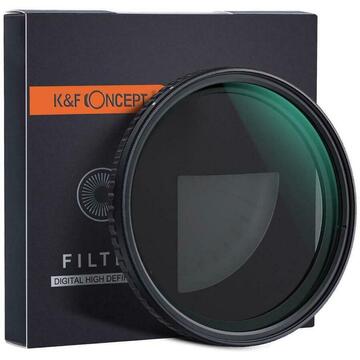 Filtru K&F Concept 55mm Nano-X CPL HD Fader ND2-ND32 Waterproof Japan Optics KF01.1378