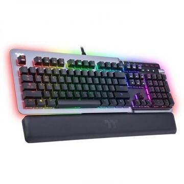 Tastatura gaming mecanica Thermaltake Premium Argent K5 Iluminare RGB Argintie