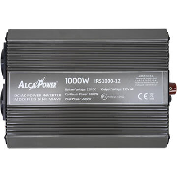 Invertor de tensiune AlcaPower by President 1000W 12V-230V, sinusoida modificata, port USB, intrare telecomanda