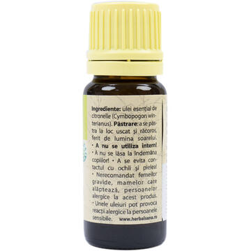 Aparate aromaterapie si wellness PNI Ulei esential de Citronella (Cymbopogon nardus) 100% pur fara adaos 10 ml