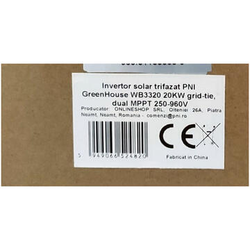 Invertoare solare Invertor solar trifazat PNI GreenHouse WB3320 20KW grid-tie, dual MPPT 250-960V Pret cu TVA 19% inclus