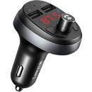 Modulator FM Mcdodo Modulator FM Bluetooth Dual USB Black (display, 3.1A, bluetooth 4.2)