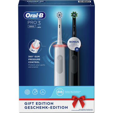 Braun Oral-B Pro 3 3900 Adult Rotating toothbrush Black, White