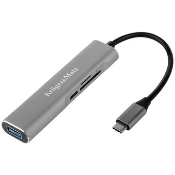 Kruger Matz HUB USB TIP C HDMI/USB3.0/SD/MICROSD/TIP C