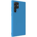 Husa Lemontti Husa Silicon Soft Slim Samsung Galaxy S22 Ultra Dark Blue (material mat si fin, captusit cu microfibra)