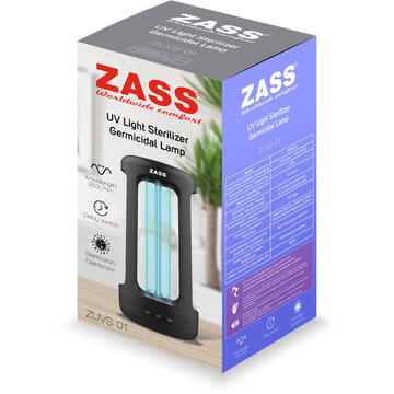 Lampi-UV Lampa germicida cu lumina UV Zass ZUVS 01, 20 W, rata de sterilizare 99.99%, culoare neagra