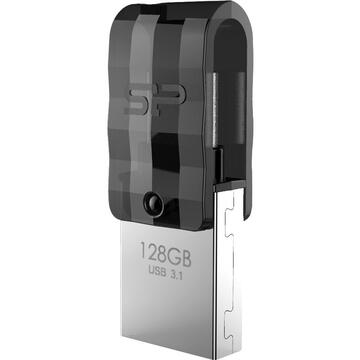 Memorie USB Silicon Power Mobile C31 128GB, USB-C/USB 3.1, Black