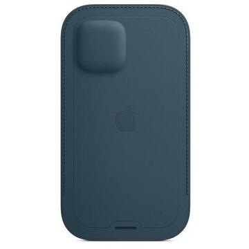 Husa Apple Leather Sleeve with MagSafe pentru iPhone 12|12 Pro, Baltic Blue