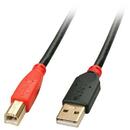 Lindy USB A/USB B 10m USB cable USB 2.0 Black, Red