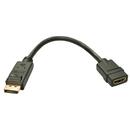 Lindy 41005 video cable adapter 0.15 m DisplayPort HDMI Black