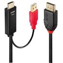 Lindy 41425 video cable adapter 1 m DisplayPort HDMI-A/USB-A Black