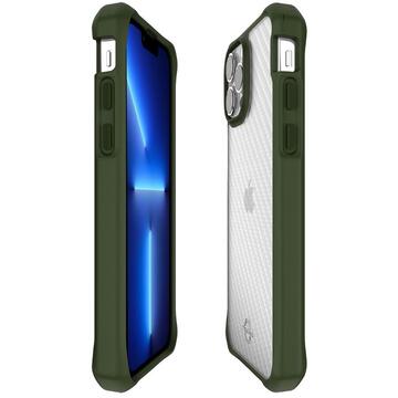 Husa IT Skins Husa Hybrid Tek iPhone 13 Pro Max Green &amp; Transparent (antishock, antimicrobial)