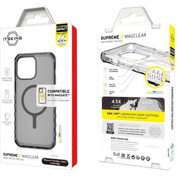 Husa IT Skins Husa Supreme MagClear iPhone 13 Pro Max Gray &amp; Black (antishock, antimicrobial)
