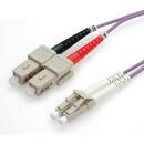 ROLINE Fibre Optic Jumper Cable, 50/125µm, LC/SC, OM4, purple 3 m