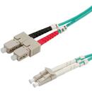 Value Fibre Optic Jumper Cable, 50/125µm, LC/SC, OM3, turquoise 10 m