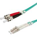 ROLINE Fibre Optic Jumper Cable, 50/125µm, LC/ST, OM3, turquoise 0,5m