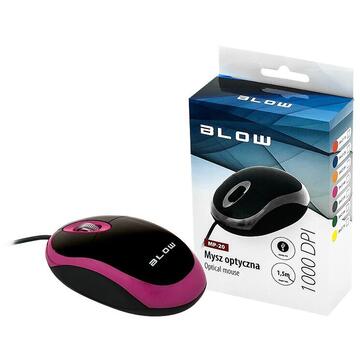 Mouse BLOW MP-20, USB, Pink-Black