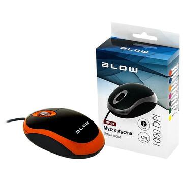 Mouse BLOW MP-20, USB, Black-Orange