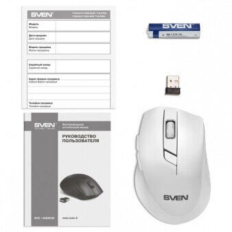 Mouse SVEN RX-425W mouse RF Wireless Optical 1600 DPI Right-hand