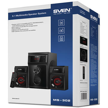 SVEN MS-302 40W USB, RADIO FM, SPEAKERS 2.1